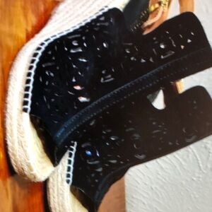 Seychelles black exhilarate espadrille wedge sandals in women’s